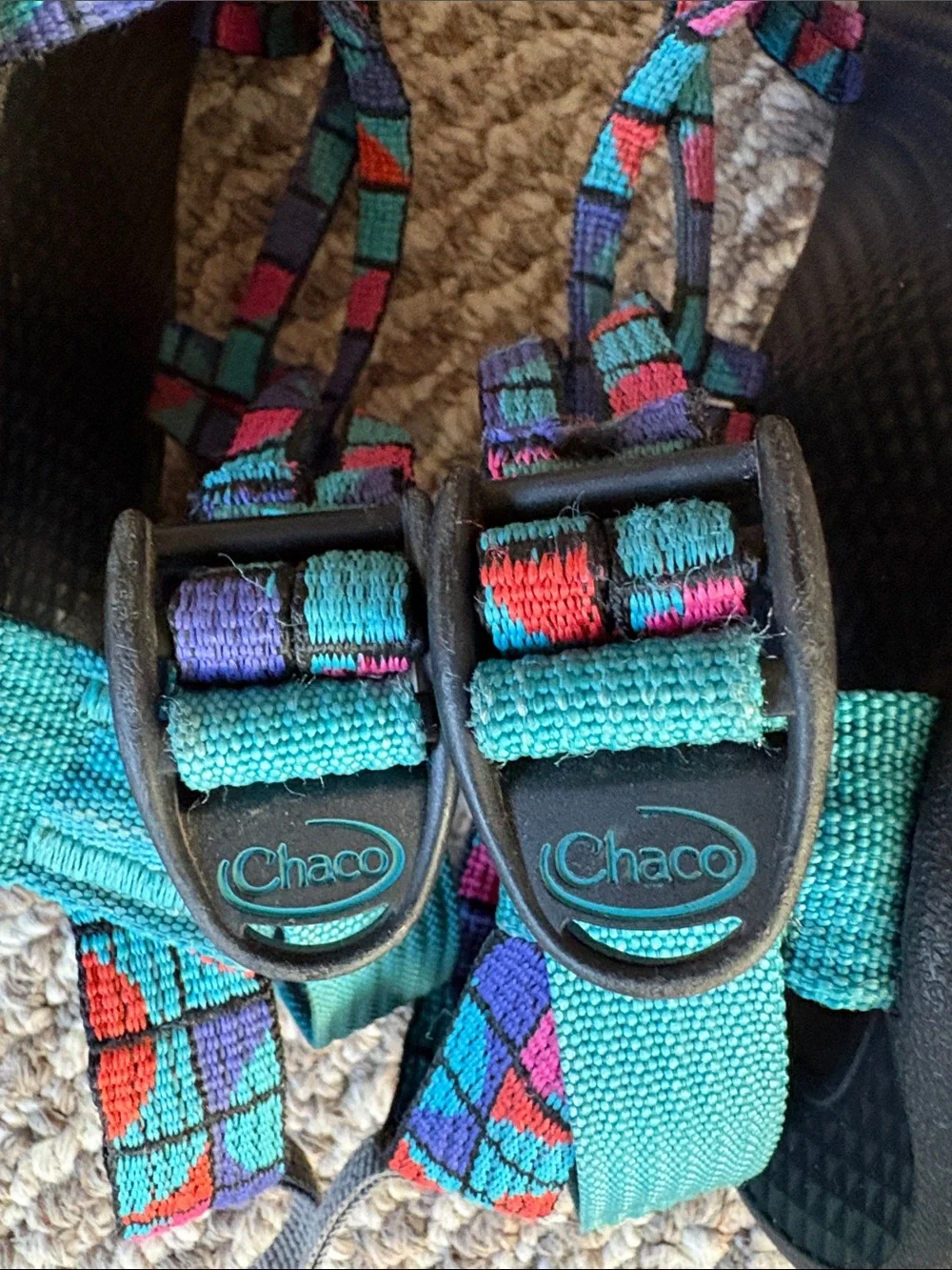 Chaco Kids ZX1 Ecotread Break Teal Multicolor Strappy Sandals Size 2